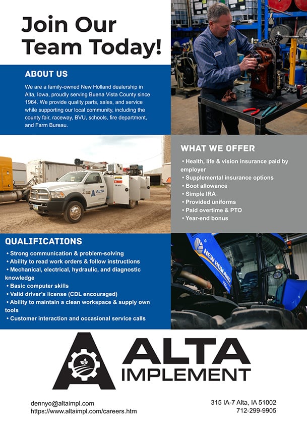 We are hiring ag/diesel technicians